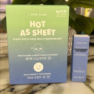 Hot As Sheet 5-Day Eye & Face Multi-Masking Set & HYALURONIC ACID SERUM
